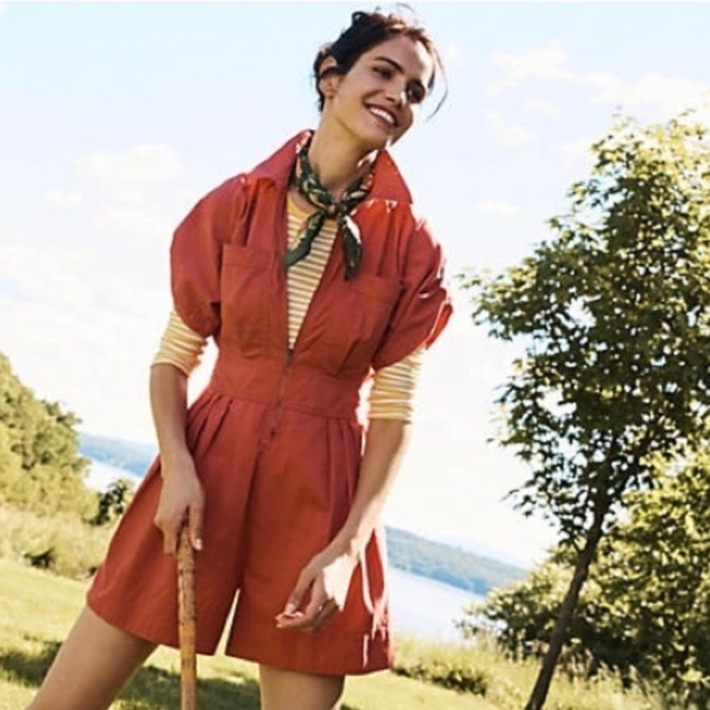 Anthropologie Holding Horses Utility Romper 0P